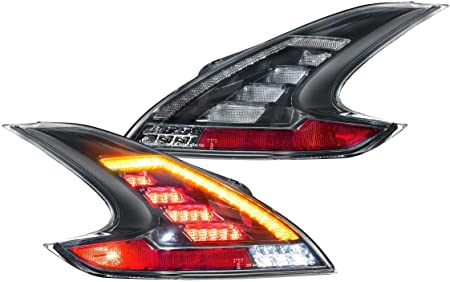 Morimoto XB LED Tail lights, Plug and Play Housing Upgrade for Nissan 370z (09-20), DOT Approved Complete LED Assembly with LED Sequential Turn Signals, Brake, Reverse Lights, & Smoked Lens (1x LF419)