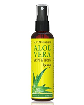Travel Size Aloe Vera Spray for Face, Skin & Hair - 99% ORGANIC, Made in USA - EXTRA Strong - SEE RESULTS OR - Easy to Apply - No THICKENERS so it Absorbs Rapidly with No Sticky Residue.