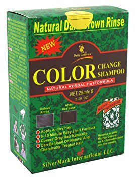 Deity America Natural Herbal 2in1 Formula Color Change Shampoo, Dark Brown Rinse 6 ea (Pack of 3)