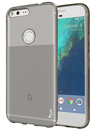 Google Pixel XL Case, Tauri [Scratch Resistant] Ultra Slim Thin Clear Flexible Soft TPU Protective Case Cover for Google Pixel XL - Smoke Black