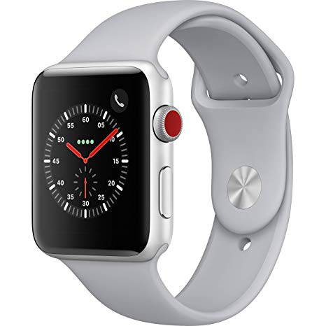 Apple watch series 3 Aluminum case Sport 42mm GPS   Cellular GSM unlocked (Silver Aluminum case with Fog sport Band)