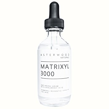 Matrixyl 3000 30% Serum with Organic Hyaluronic Acid 20% 2 oz - Official Sederma Matrixyl 3000 - Anti Aging, Anti Wrinkle - Collagen Boost - ASTERWOOD NATURALS - Clear Glass Bottle