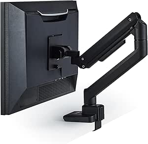 Elecom DPA-SS11BK Monitor Arm, Compatible with 17-49 Inches, Load Capacity: 4.4-44.1 lbs (2-20 kg), Wide Monitors, Mounting Brackets Included, 5 Axis Joints, Gas-Type