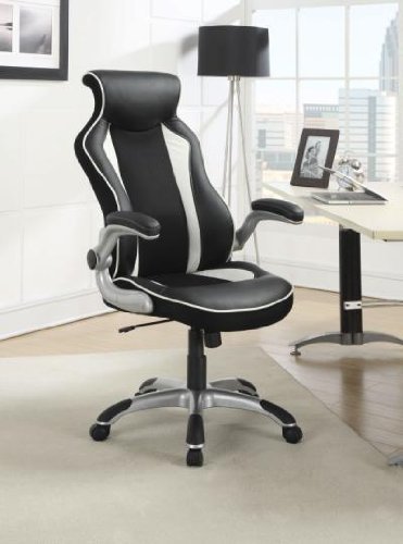 Coaster Home Furnishings Contemporary Office Chair, Black and White/Black and White