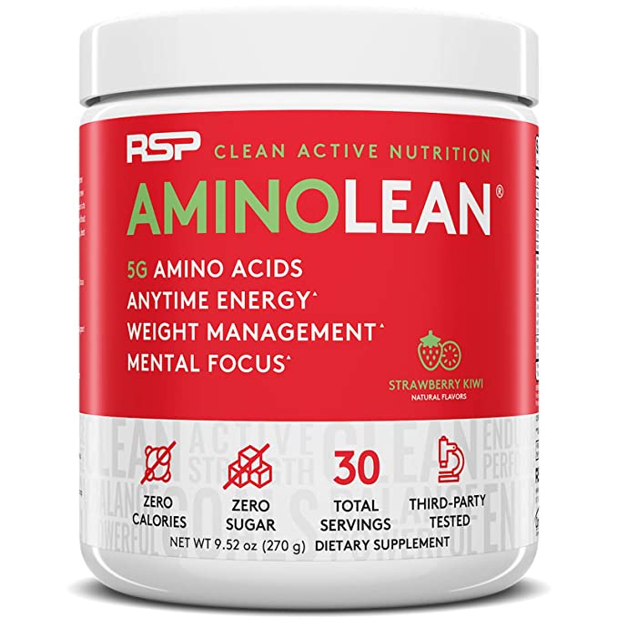 RSP Nutrition Amino Lean Energy and Weight Loss formula - 30 Servings (Strawberry Kiwi)