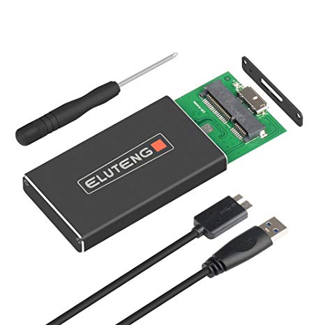 ELUTENG mSATA Caddy mSATA to USB Support 30x50mm SSD USB 3.0 mSATA Enclosure 5Gbps USB to mSATA Adapter Case Aluminum Compatible with Samsung/Sandisk/Toshiba/Kingston mSATA SSD