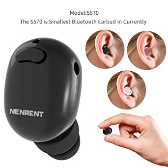 EZ Generation S570 Bluetooth Earbud, Smallest Mini Invisible V4.1 Wireless Bluetooth Headset Headphone Earphone Earpiece with Mic Hands-Free Calls for iPhone iPad LG and Other Smartphones