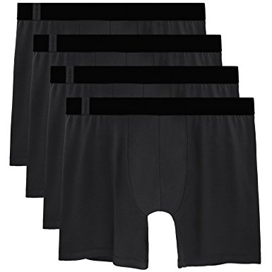 David Archy Men's 4 Pack Classic 6 Inches Modal Boxer Briefs