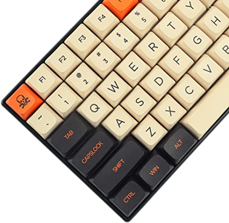 Carbon Dye Sub ZDA PBT Keycap Similar to XDA for MX Keyboard 104 87 61 Melody 96 KBD75 ID80 GK64 68（Only Keycap） (Carbon)