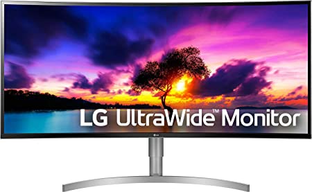 LG 37.5" 5ms (GTG) HDMI Widescreen 21:9 UltraWide WQHD  IPS Curved LED Monitor 300 cd/m2 1,000:1 Silver / Black  Model 38WK95C-W