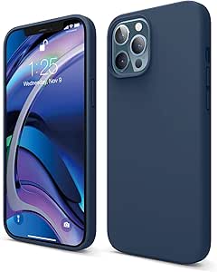 elago Coque Silicone Liquide Compatible avec iPhone 12 Pro Max (6,7”) Case en Silicone Premium, Étui Protection Complète, Cover Antichoc à 3 Structure (Bleu Marine)