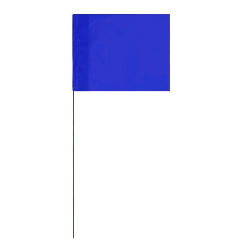 Marking/Survey Flags, 4" x 5" w/21" wire, several colors, Blue - 100 pack