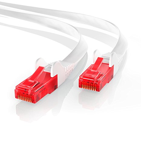 CSL - 5m CAT.6 Flat Ethernet Gigabit Lan Network Cable (RJ45) | 10/100/1000Mbit/s | Patch cable / broadband cable | compatible with CAT.5 / CAT.5e / CAT.7