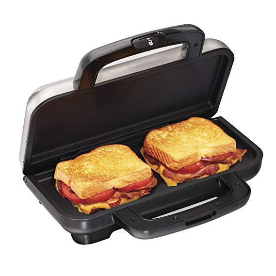 Proctor Silex Deluxe Hot Sandwich Maker, Nonstick Plates, Stainless Steel (25415)