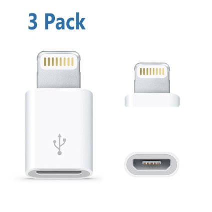 Lamyik High Speed Micro USB Converter USB Charger Android Phone to iphone USB Cable 1 Cable 2 Uses Pack of 3