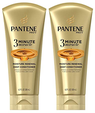 Pantene Pro-V 3 Minute Miracle Moisture Renewal Deep Conditioner, 6 Ounce (2-Pack)