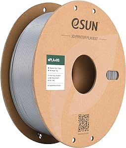 eSUN PLA  Filament 1.75mm, ePLA HS High Speed 3D Printer Filament Dimensional Accuracy  /- 0.03mm, 1KG Spool (2.2 LBS) Speedy PLA Plus Filament for High Speed Printers, Silver