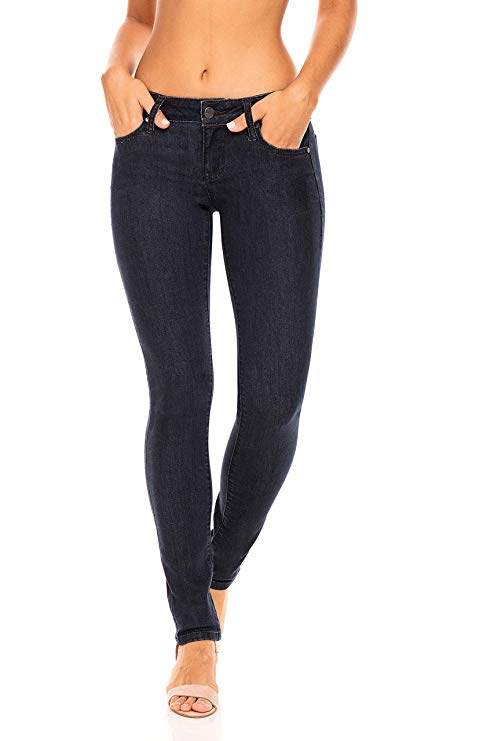Earl Jean Women's Mid Rise Stretch Skinny Jeans