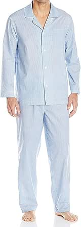 Fruit of the Loom Men's Long Sleeve Broadcloth Pajama Set