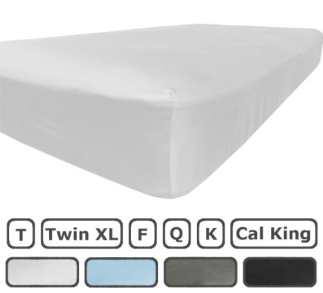 Twin XL Fitted Sheet Only - 300 Thread Count 100% Egyptian Cotton - Flat Sheets Sold Separately for Set - 100% Satisfaction Guarantee (White)