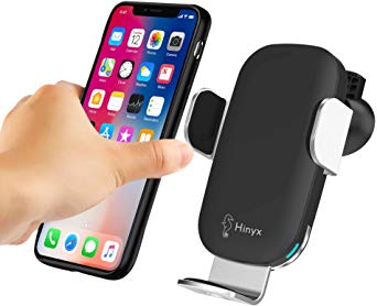 Hinyx Wireless Car Charger Mount, 10W Qi Fast Charger Car Air Vent Phone Holder for iPhone 11/11 Pro/11 Pro Max/XS/XS Max/X/XR/8/8 , Samsung Note10/S10/S10 /S9/S9S7/S6 Edge /Note 8/Note 5 (Black)