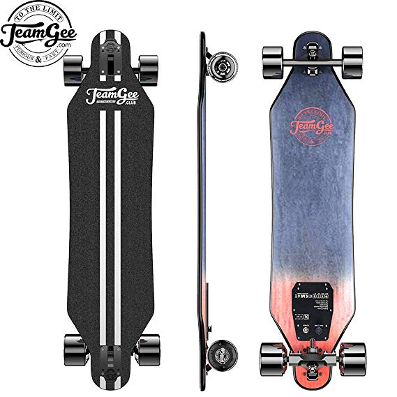 Teamgee H5 38" Ultra-Thin & Lightweight Electric Skateboard,20 Mph / 32Kph Top Speed,380W Dual Motor, 18KM Range, Max Load 220 Lbs, 10 Ply Canadian Maple and 1 Ply Fiberglass