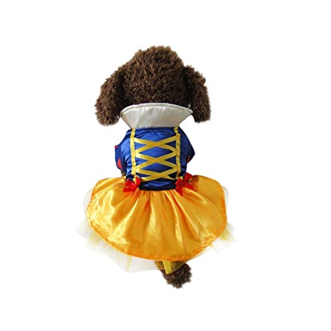 Youbedo Snow White Dog Costume - Halloween Princess Puppy Dress, Snow White Pet Apparel for Party Christmas Halloween Special Events Costume