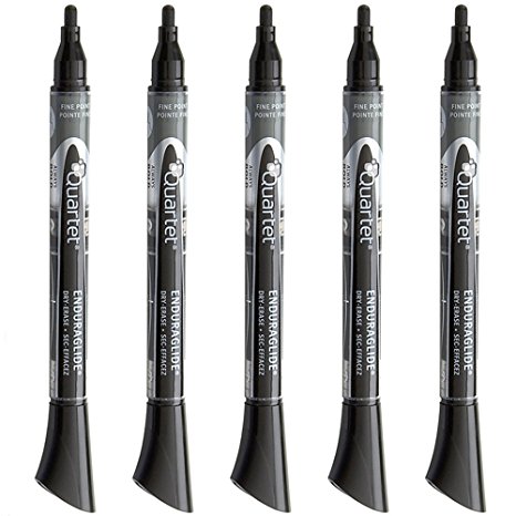 Quartet Dry Erase Markers, EnduraGlide, Fine Tip, Bold Color, Black, 12 Pack (5001-22M)