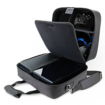 Xbox One / Xbox 1 Travel Case Console Bag with Kinect Storage , Adjustable Carrying Shoulder Strap , Games Pockets , and Accessory Pockets for Play & Charge Kit , Wireless Controller , Headset & More