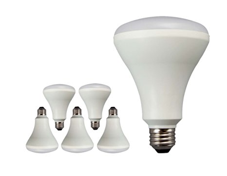 TCP New 65 Watt Equivalent 6-Pack, LED Energy Star BR30 Flood Light Bulbs, Dimmable Daylight, RLBR30950KD6
