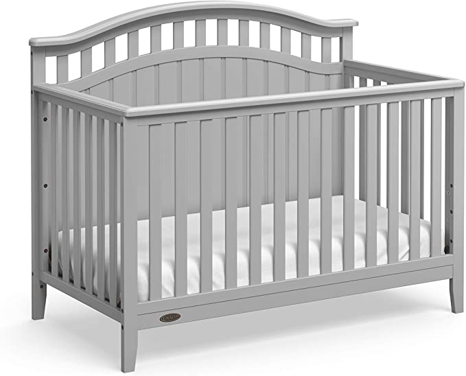 Graco Harper 4-in-1 Convertible Crib with Drawer (Pebble Grey) Easily Converts to Toddler Bed Day Bed or Full Bed,Three Position Adjustable Height Mattress,Some Assembly Required,Mattress Not Included