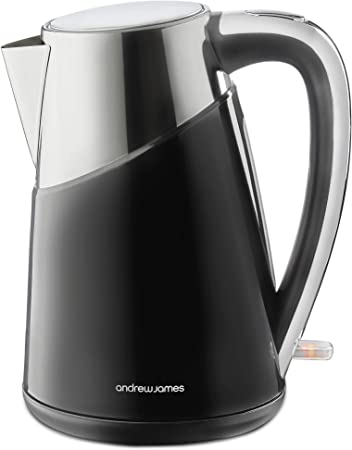 Andrew James 3000W Apollo Fast Boil Kettle with Cordless 1.7L Jug Kettle and 360˚ Swivel Base (Black)