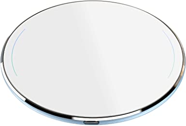 TOZO W1 Wireless Charger Thin Aviation Aluminum Computer Numerical Control Technology Fast Charging Pad Sky Blue (NO AC Adapter)