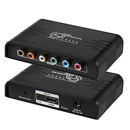 TNP HDMI to RCA Component 5RCA RGB YPbPr Converter Box Adapter - Digital to Analog 1080P 720P Video Audio to Stereo R/L for TV, Bluray, PS4, PS3, Xbox One, 360, Slingbox, Apple TV, Roku