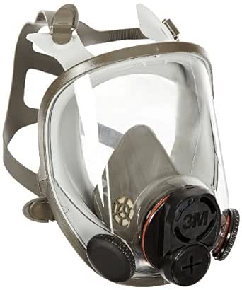 3M Full Facepiece Reusable Respirator 6700DIN, NIOSH, Respiratory Protection, Large Lens, ANSI, Lightweight, Silicone Faceseal, Cool Flow Valve, Easy Clean, Bayonet Connections, Cleaning, Sanding, S