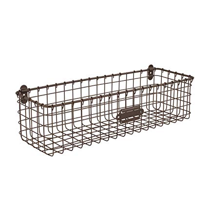 Spectrum Diversified Vintage Wall Mount Basket, Bronze, 2 Ounce