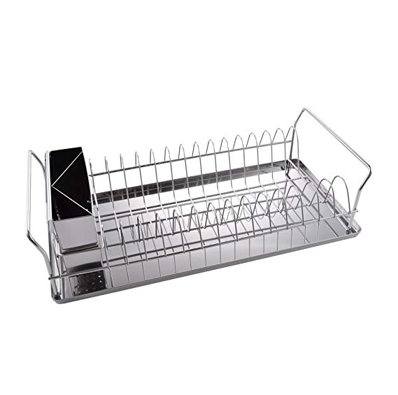 KES Stainless Steel Dish Drainer Drying Rack with Removable Tray 18.1" by 8.4", KDR201