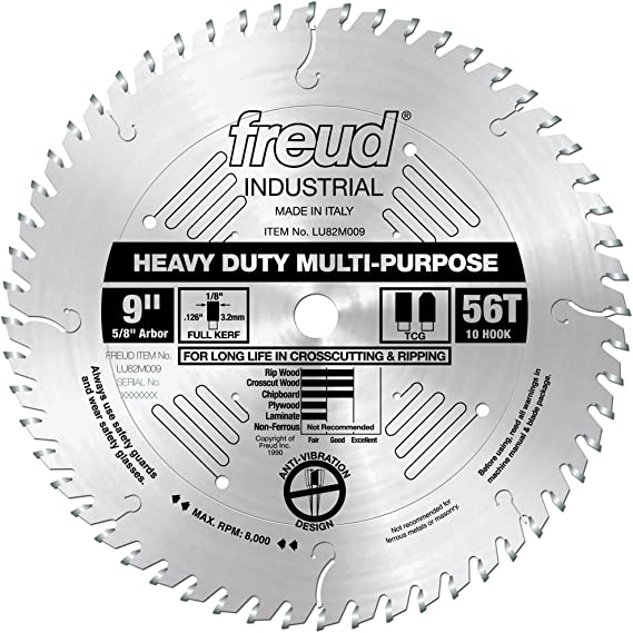 Freud 9" x 56T Heavy Duty Multi-Purpose Blade (LU82M009)