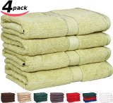Premium Cotton Bath Towels 4 Pack Sage-Green - 30 Inch x 56 Inch 100 Ringspun Cotton for Maximum Softness and Absorbency - by Utopia Towels