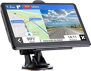 GPS Navigation for Car （7 Inch） Slimline Touch Screen Real Voice Direction ，USA Edition 2024 (Free Lifetime Updates) Turn-by-Turn Voice and Lane Guidance, Speed and Red Light Warning