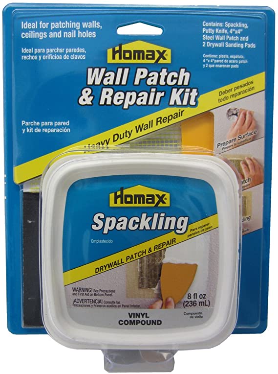 Homax 41072026734 Drywall Patch and Repair Kit, 4"x4" Wall Patch