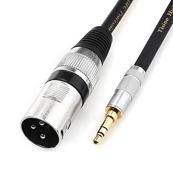 TISINO 3.5mm Mini jack to XLR Cable Unbalanced 1/8 inch Aux Stereo to XLR Male Adapter Microphone Cord - 1.5m