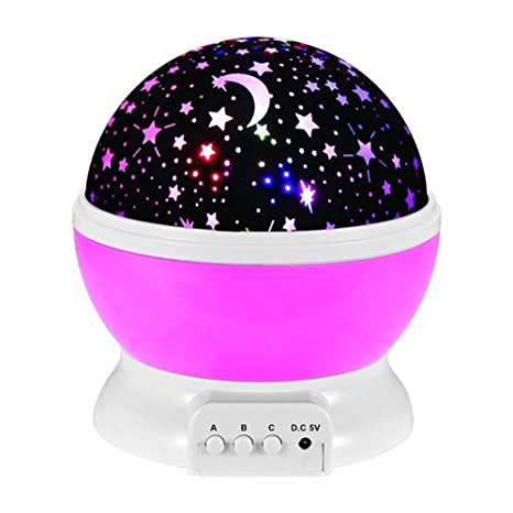 Star Projector Night Light 360 Degree Rotation Ceiling Projection Starry Night Light Lamp for Kids Women Men Best Gift with USB Cable