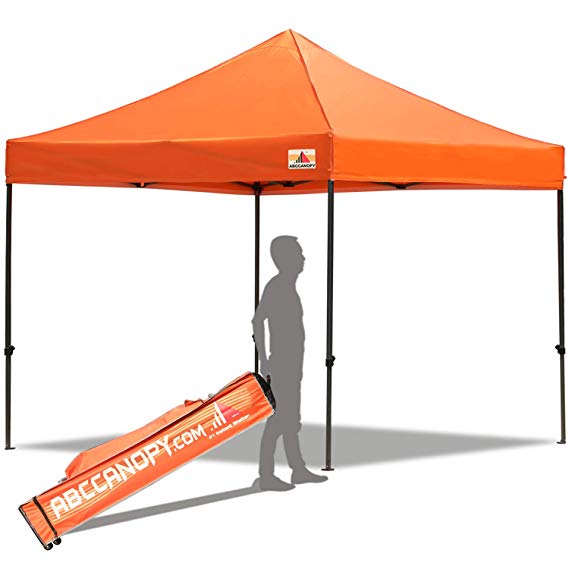 ABCCANOPY Pop up Canopy Tent Commercial Instant Shelter with Wheeled Carry Bag, 10x10 FT Orange