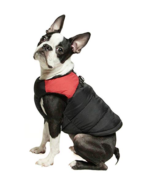 Gooby 74003-RED-S Padded Cold Weather Vest for Small Dogs with Safe Fur Guard Zipper Closure, Small Chest (15.5"), Red