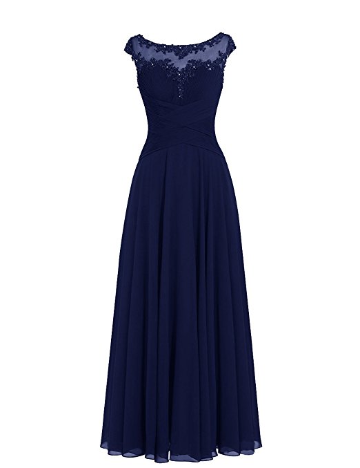 Dresstells® Long Bridesmaid Gown Chiffon Prom Dress Jewel Evening Party Dress