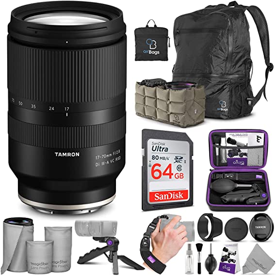 Tamron 17-70mm f/2.8 Di III-A VC RXD Lens for Sony E Mount with Altura Photo Advanced Accessory and Travel Bundle