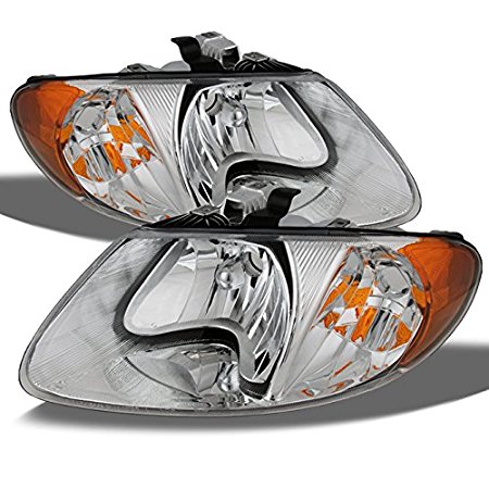 Chrysler Town & Country OE Replacement Chrome Bezel Headlights Driver/Passenger Head Lamps Pair New