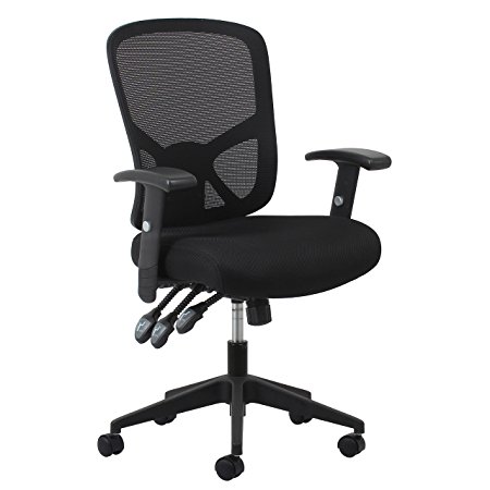 Essentials by OFM 3-Paddle Ergonomic High-Back Mesh Task Chair with Arms and Lumbar Support, Black