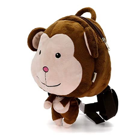 DENNOV Toddler Backpack Bag, Preschool Backpack Bag, Kids Backpack Bag, Cartoon Animal School Bag with Safety Harness Leash, for Girl and Boy 1-6 Years, Monkey Design